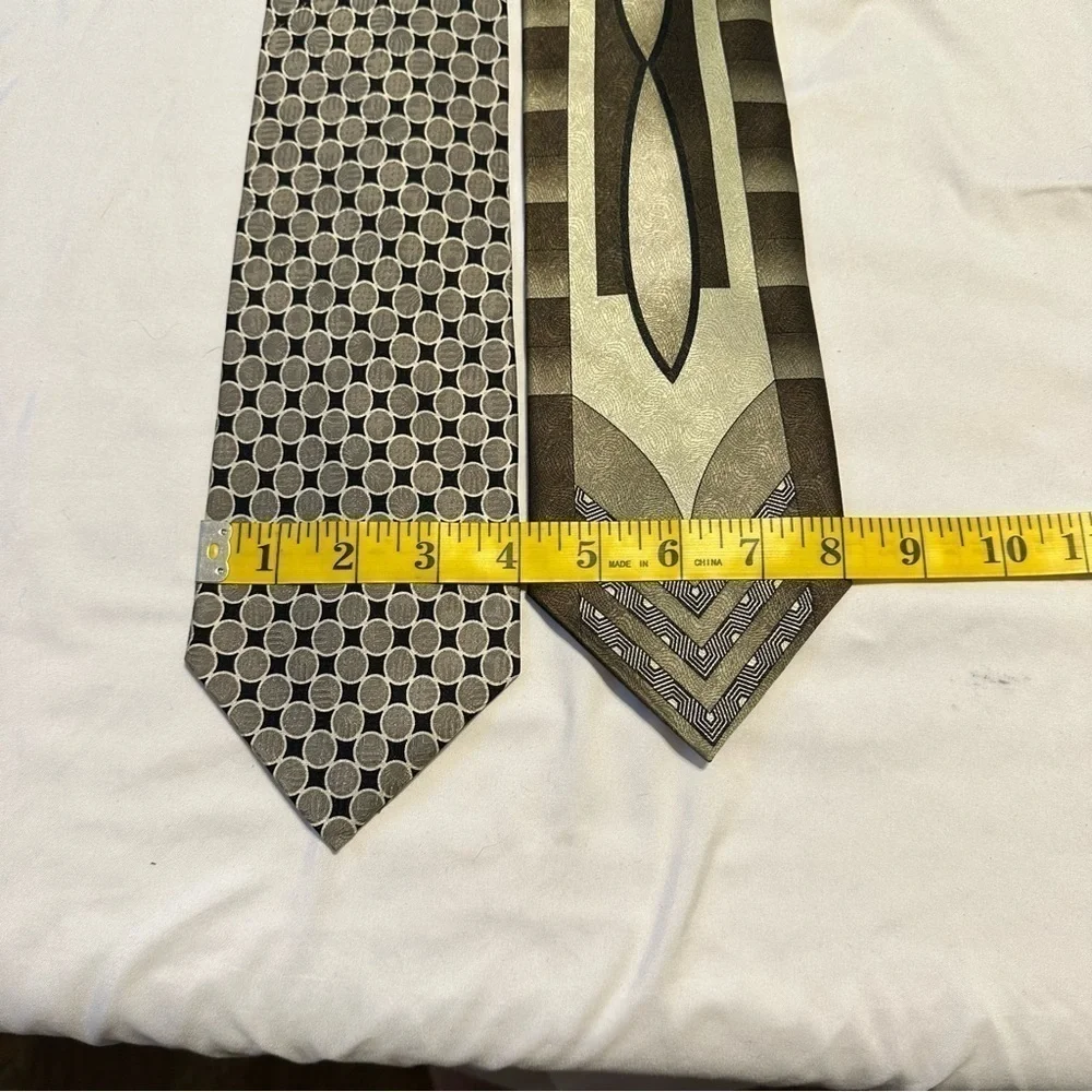 Two Vintage Tie Bundle Tongue Tied 100% Silk Jean Claude Vidal 100% Polyester